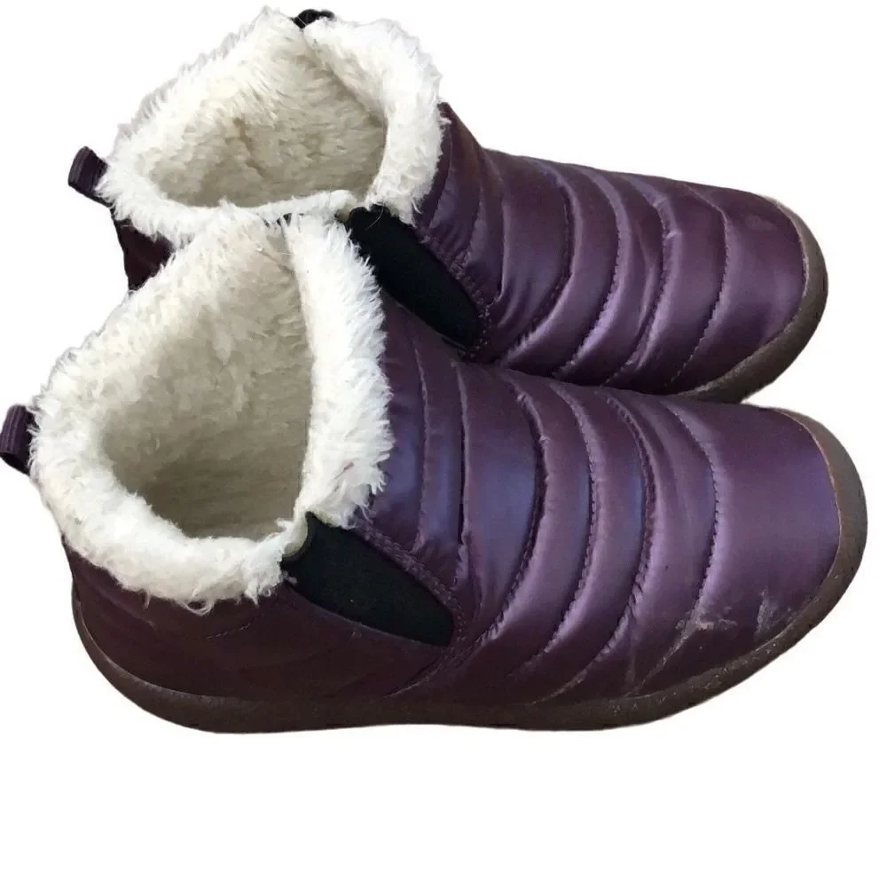 Zefani Kids Waterproof Snow Boots Winter Anti-Slip Fur Lined Warm Shoes Outdoor